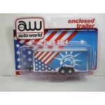 Auto World 1:64 Enclosed Trailer Patriotic Theme