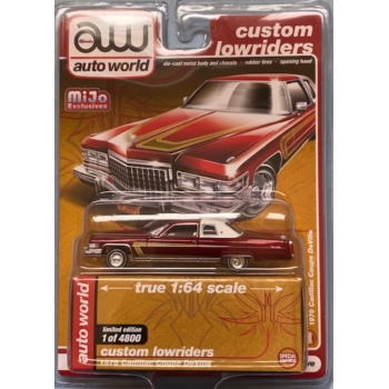 Auto World 1:64 Cadillac Coupe DeVille Lowrider 1976 brown red