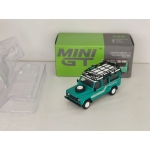 Mini GT 1:64 Land Rover Defender 110 County Station Wagon 1985 LHD trident green