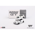 Mini GT 1:64 Fiat 595 Abarth LB Works  x Abas Works Gara 2024 LHD white