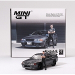 Mini GT 1:64 Nissan Skyline GT-R (R32) Gunmetal W/ Matsuda Figure Tsugio Matsuda Collection