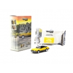 Tarmac 1:64 Saab 900 Turbo Convertible yellow with Tarmac Cards Combo set