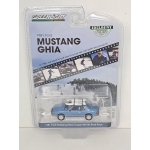 Greenlight 1:64 Ford Mustang Ghia Coupe 1981 with Ski Roof Rack medium blue glow