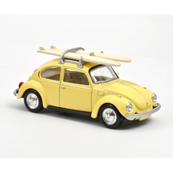 Norev Jet-car 1:43 Volkswagen Beetle 1303 1973 pastel yellow with Surfboards