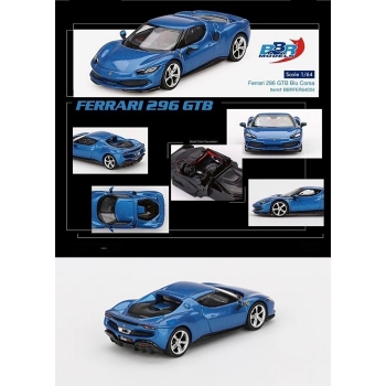 BBR 1:64 Ferrari 296 GTB 2024 blu corsa