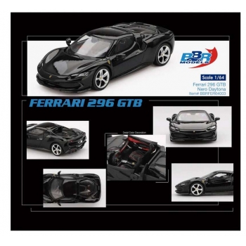 BBR 1:64 Ferrari 296 GTB 2024 nero daytona