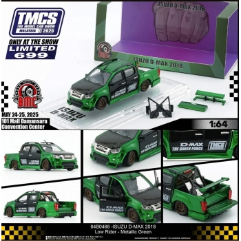 BM Creations 1:64 Isuzu D-Max Low Rider Malaysia Excluisive green