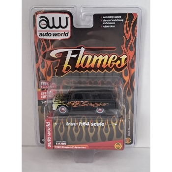 Auto World 1:64 Chevrolet Suburban 1955 black with flames