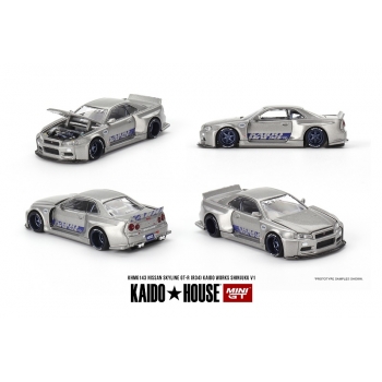 Mini GT 1:64 Nissan Skyline GT-R (R34) 1999 Kaido Works Shinjuku V1