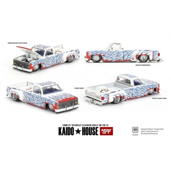 Mini GT 1:64 Kaido House Chevrolet Silverado Dually on Fire V2 1980