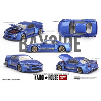 Mini Gt 1:64 Nissan Skyline GT-R (r34) Kaido Works V2 Aero Shinjuku V2 1999