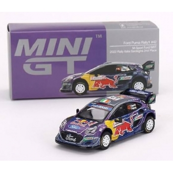 Mini GT 1:64 Ford Puma Rally 1 #42 M-Sport Ford WRT C.Breen 2nd Rally Sardegna 2022