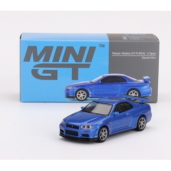 Mini GT 1:64 Nissan Skyline GT-R (R34) V-Spec RHD 1999 bayside blue