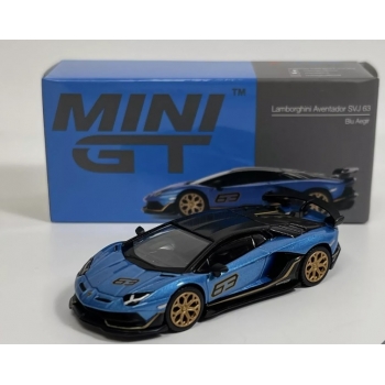 Mini GT 1:64 Lamborghini Aventador SVJ 63 RHD 2023 blue aegir