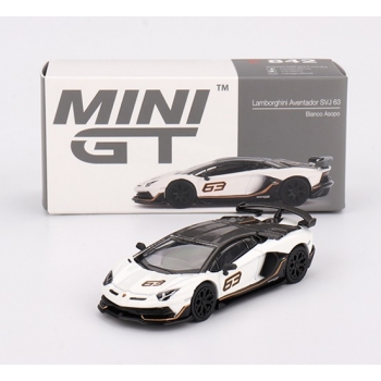 Mini GT 1:64 Lamborghini Aventador SVJ 63 LHD 2022 bianco asopo