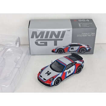 Mini Gt 1:64 Porsche 911 Dakar 1978 RHD Rally Tribute ice grey metallic