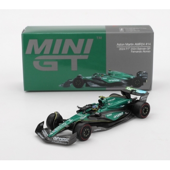 Mini GT 1:64 Aston Martin AMR24 #14 Fernando Alonso Bahrain GP 2024