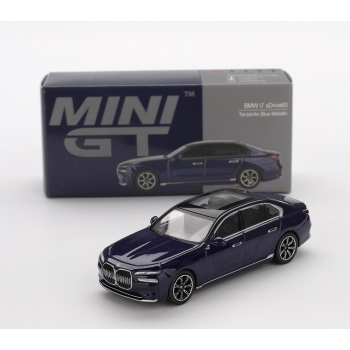 Mini GT 1:64 BMW i7 xDrive60 2022 LHD tanzanite blue metallic