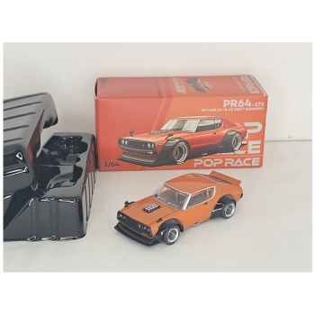 Pop Race 1:64 Nissan Skyline GT-R V8 Drift Kenmeri orange