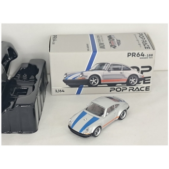 Pop Race 1:64 Porsche Singer silver blue