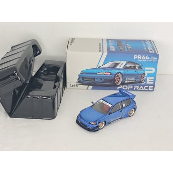 Pop Race 1:64 Pandem Civic EG6 blue chrome