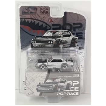 Pop Race 1:64 Nissan Skyline GT-R V8 Drift Hakosuka metallic silver