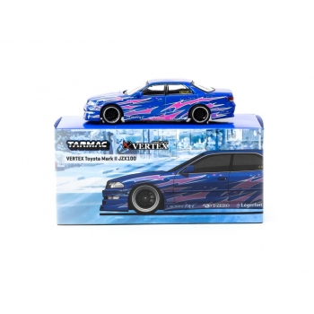 Tarmac 1:64 Vertex Toyota Mark II JZX100 blue metallic