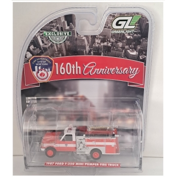 Greenlight 1:64 Ford F-350 Mini Pumper Fire Truck 1987 FDNY