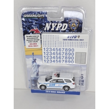 Greenlight 1:64 Dodge Durango 2019 (NYPD) with NYPD Squad Number Decal Sheet